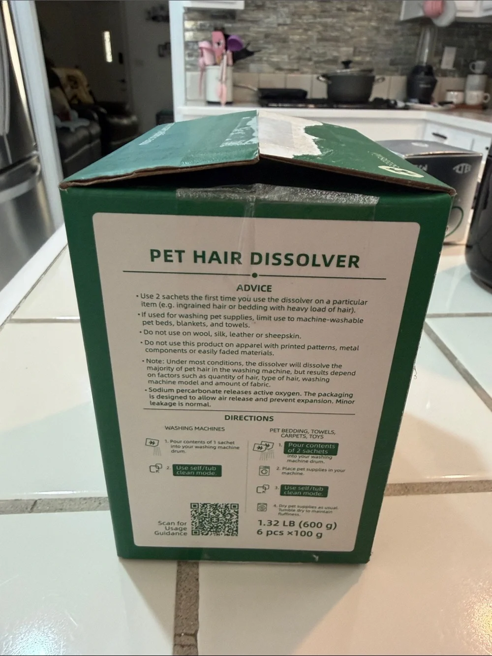 Pet Hair Dissolver for Washing Machines - Green
